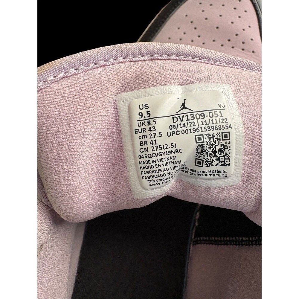 Air Jordan 1 Low DV1309-051 Black Iced Lilac Pink Men’s Size 9.5 - Picture 11 of 15